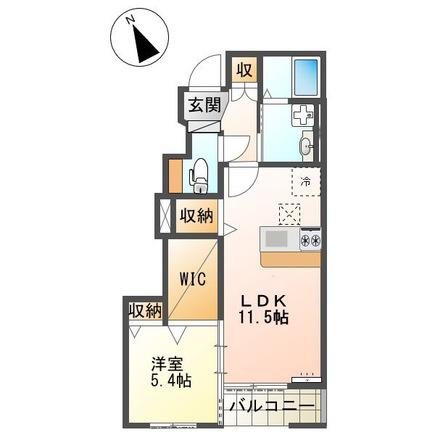 ニューパレス佑綿II(1LDK/1階)の間取り写真