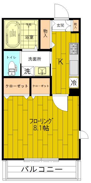 SUMMERPLACE(1K/1階)の間取り写真