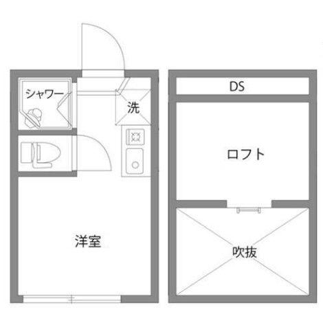 グレースリーブル(ワンルーム/2階)の間取り写真