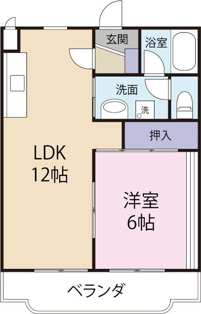 グレイス壱番館(1LDK/1階)の間取り写真