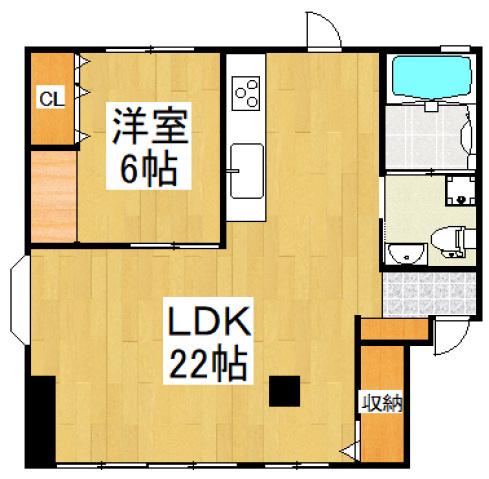 エミネンス富士見(1LDK/1階)の間取り写真