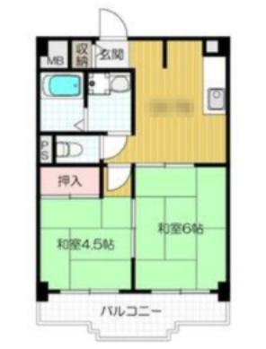成小路ハイツ(2DK/3階)の間取り写真