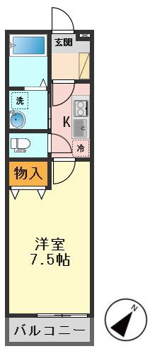 ブライトレジデンス青戸(1K/2階)の間取り写真