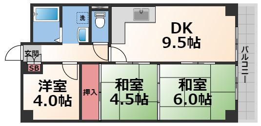 ロイヤル俊徳(3DK/2階)の間取り写真