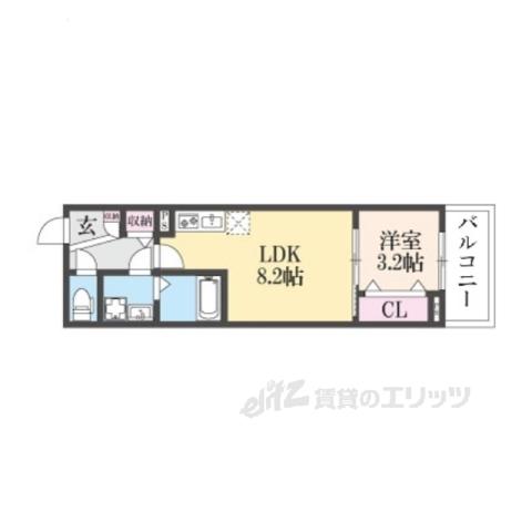  ジーメゾン郡山ネクサス(1LDK/2階)の間取り写真