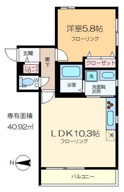 ルーチェ両国(1LDK/3階)の間取り写真