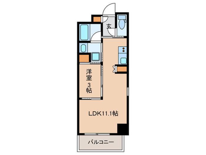 フロントプレイス飯田橋レジデンス(1LDK/7階)の間取り写真