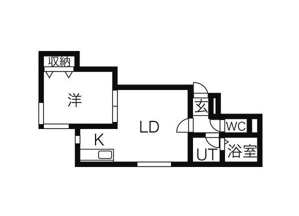 カーサ豊平公園(1LDK/2階)の間取り写真