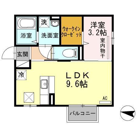 ＪＲ白新線 新発田駅 徒歩12分 2階建 築13年(1LDK/1階)の間取り写真