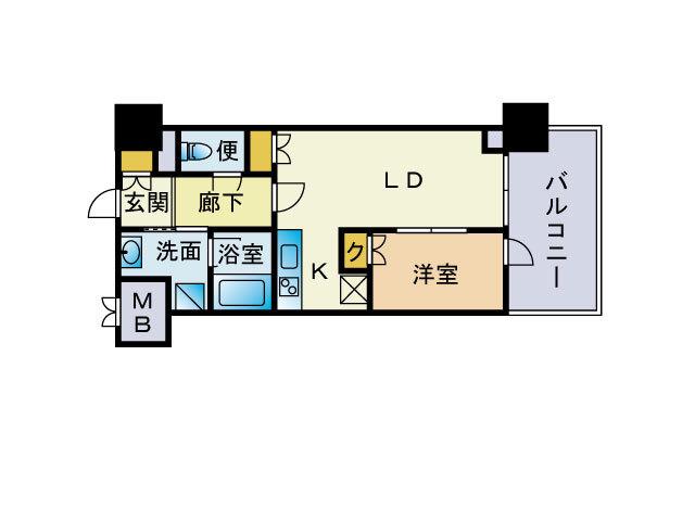 ティーエム薬院(1LDK/3階)の間取り写真