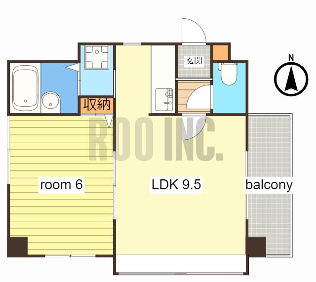ベルトピア姫路I(1LDK/2階)の間取り写真