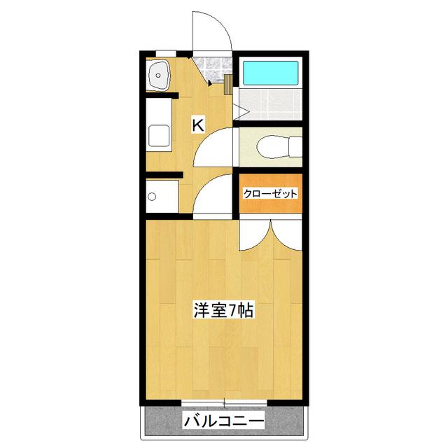 ヴィラ昭栄B(1K/1階)の間取り写真