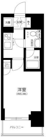 グラントゥルース練馬III(1K/5階)の間取り写真