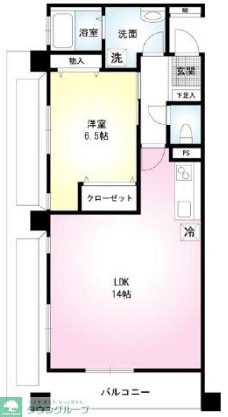 金津賀第5ビル(1LDK/4階)の間取り写真