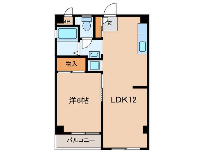 ウエザーベン(1LDK/2階)の間取り写真