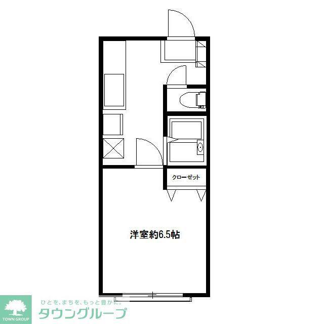 ローズフラット能見台(ワンルーム/2階)の間取り写真