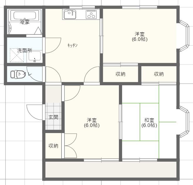 クレアトゥール(3DK/2階)の間取り写真