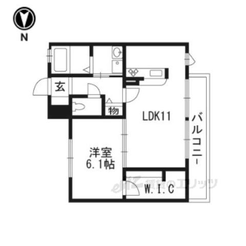ヴィラーチェ船屋(1LDK/2階)の間取り写真