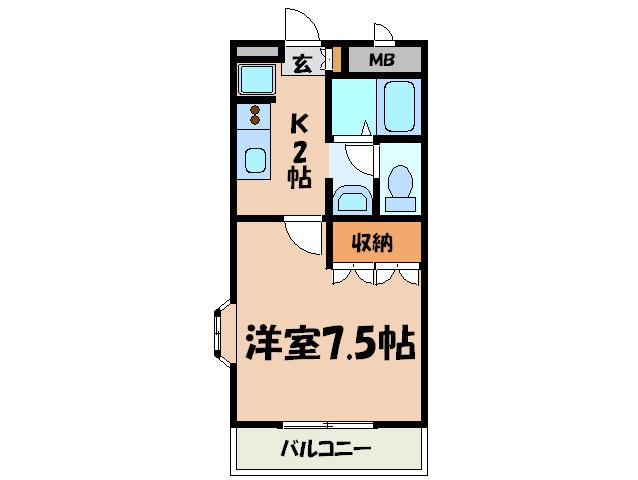 リリーズパレス(1K/1階)の間取り写真