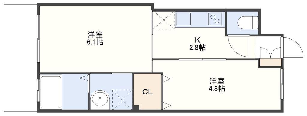 リッチモンドプライムマンション(2K/7階)の間取り写真