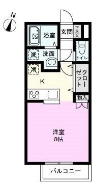 ストーリア(ワンルーム/2階)の間取り写真