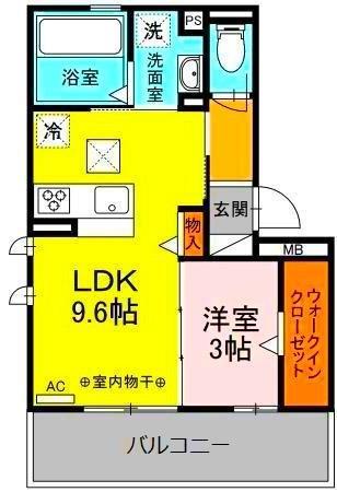 FAMILLE HEIM ROSE(1LDK/1階)の間取り写真