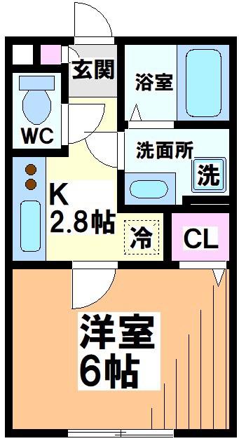京王線 桜上水駅 徒歩12分 2階建 築23年(1K/1階)の間取り写真