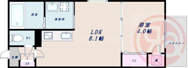 F ASECIA BLAST(1LDK/3階)の間取り写真