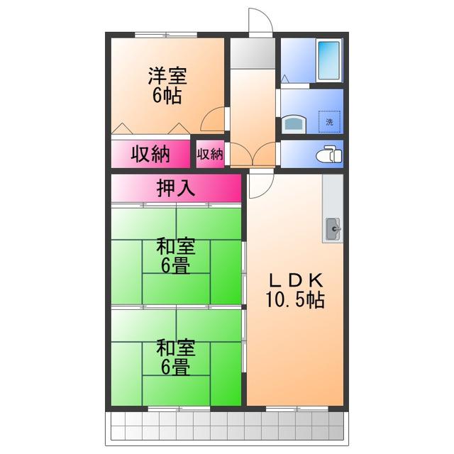 メイゾン山野(3LDK/2階)の間取り写真