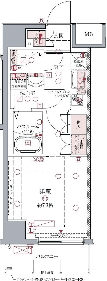 クレヴィスタ亀戸II(1K/10階)の間取り写真