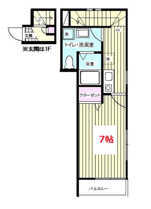 ホルン蒲田(1K/1階)の間取り写真