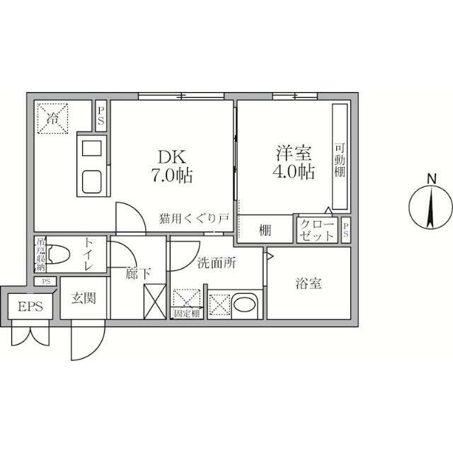 ラヴィエール大島&MEW 部屋番号403(1DK/4階)の間取り写真