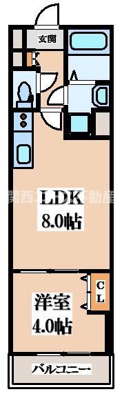 CASA MITO(1LDK/5階)の間取り写真