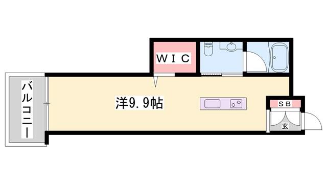TOAST AKASI(ワンルーム/2階)の間取り写真