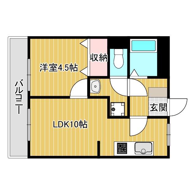 グランツレジデンス(1LDK/6階)の間取り写真