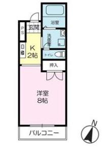 レグレスY(1K/3階)の間取り写真
