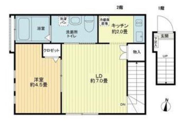 トレッセ笹塚(1LDK/2階)の間取り写真
