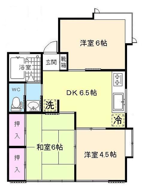 ジュネスセキネ(3DK/1階)の間取り写真