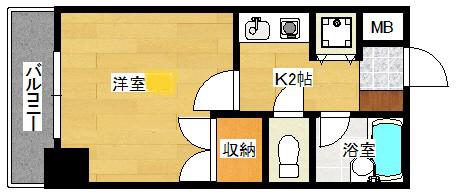メゾン菊地(1K/3階)の間取り写真