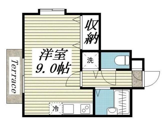 メゾン・ド・ヴィレ三軒茶屋(1K/1階)の間取り写真
