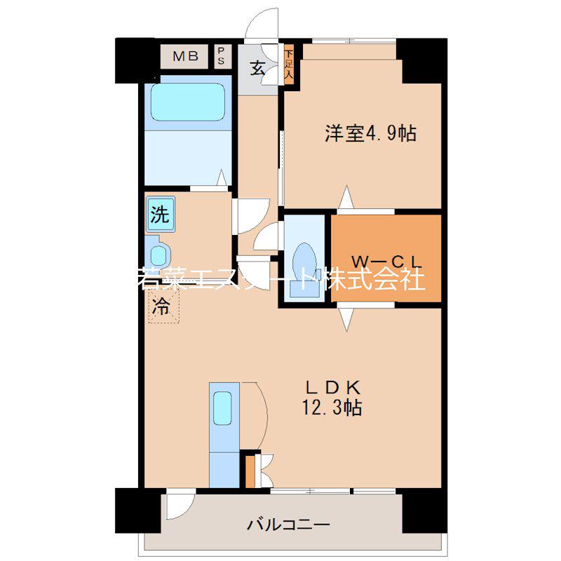 プラムフィールド東櫛原(1LDK/4階)の間取り写真