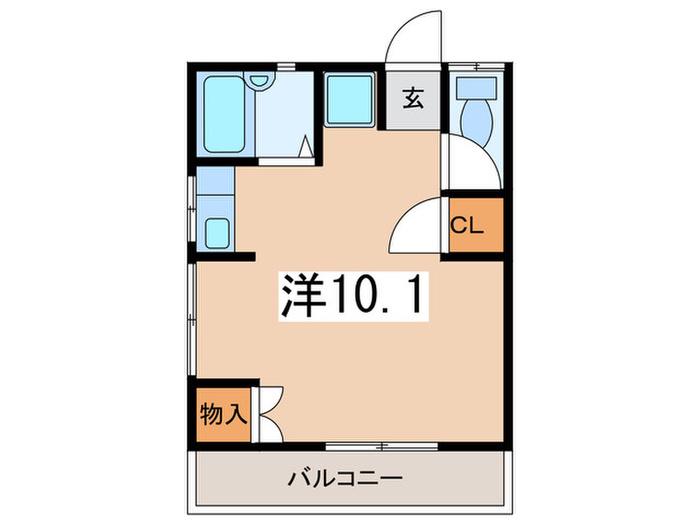パレスタカハシ(ワンルーム/2階)の間取り写真