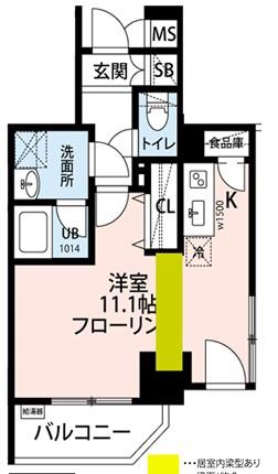 シンフォニー(ワンルーム/9階)の間取り写真