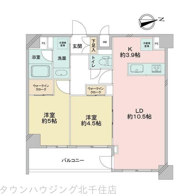 アーバンパーク西新井(2LDK/7階)の間取り写真