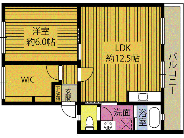 三和コーポ8 403号(1LDK/4階)の間取り写真