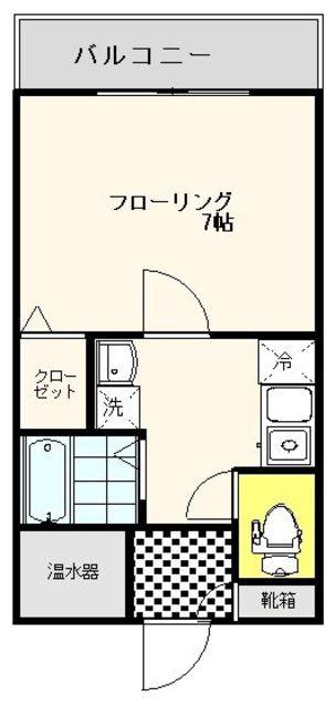パインテール高宮東(1K/4階)の間取り写真