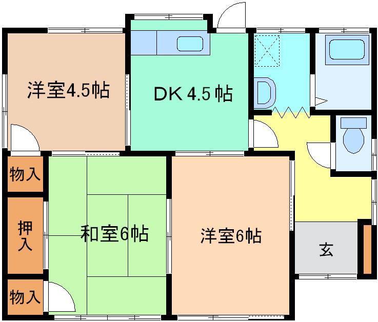 みすみハウス(3DK/1階)の間取り写真