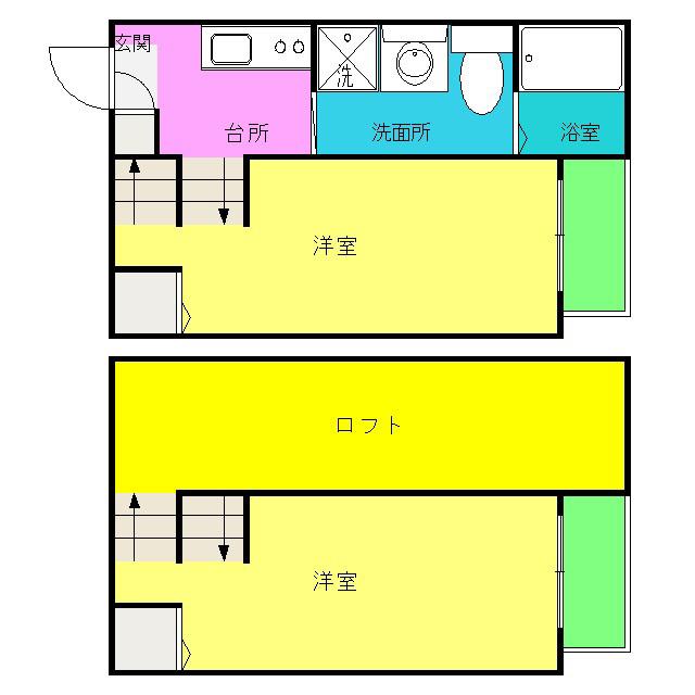 エトワール井尻(1K/1階)の間取り写真