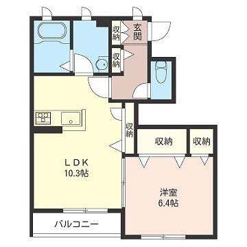GRACE(1LDK/1階)の間取り写真