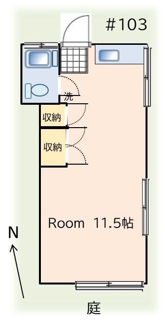 宮沢アパート(ワンルーム/1階)の間取り写真